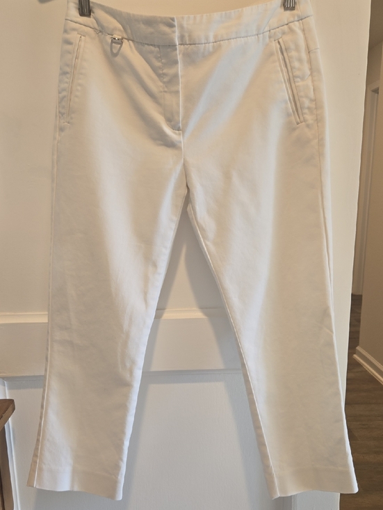 Adrianna Papell Pants - Adrianna Papell White Cropped Slacks